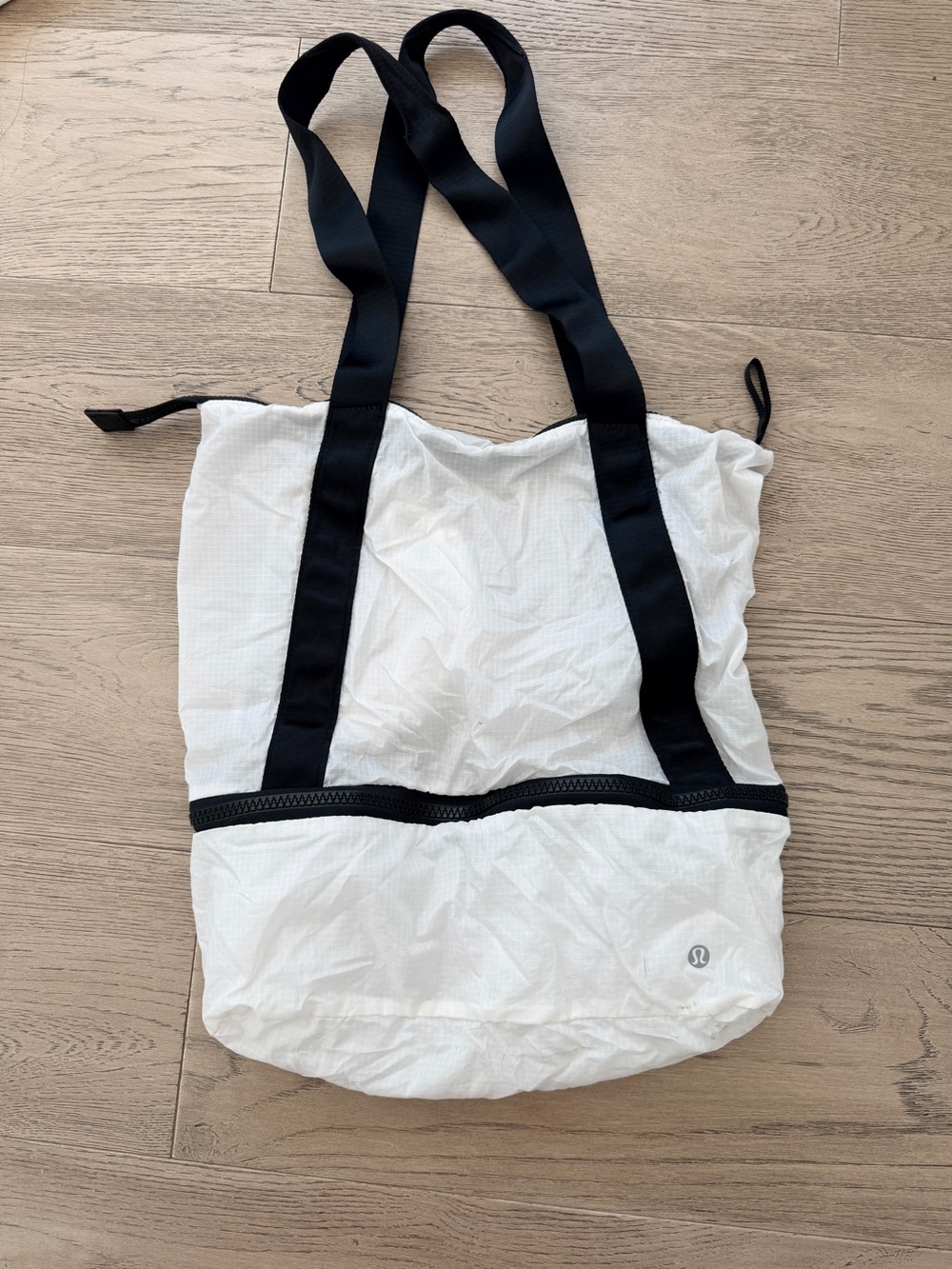 lululemon athletica packable White and Black Ripstop Tote